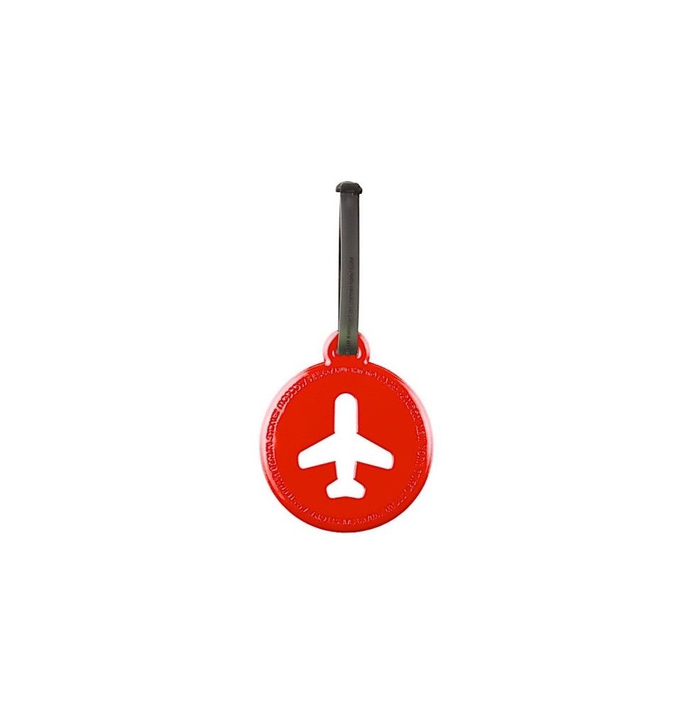 Etiquette de bagage ronde - Rouge