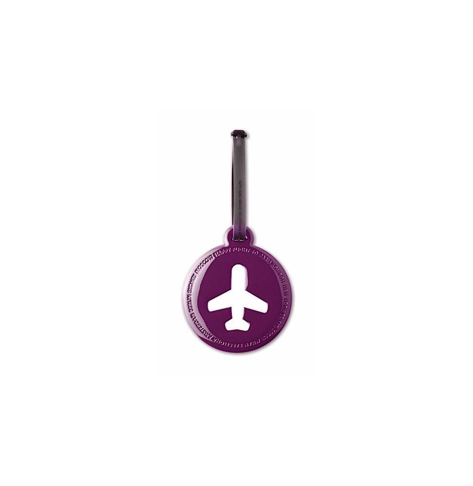 Etiquette de bagage ronde - Violet