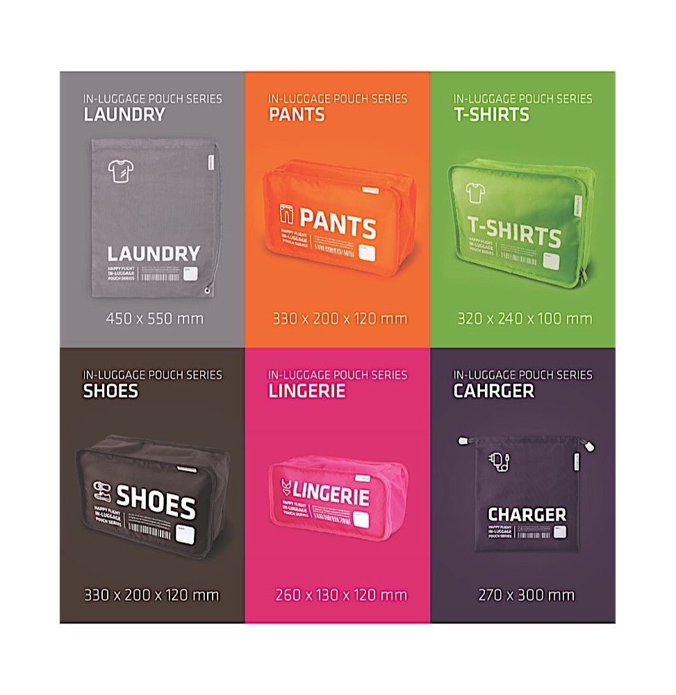 Lot de 6 housses de voyage - Set B