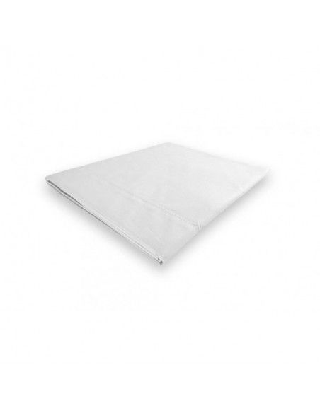 Drap plat en percale de coton - 260 x 300 cm - Blanc