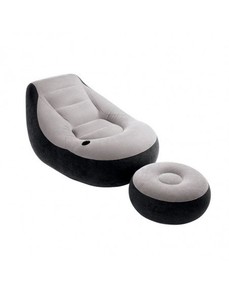 Set fauteuil et pouf floqué ultra lounge - L 127 x l 102 x H 76 cm - Intex