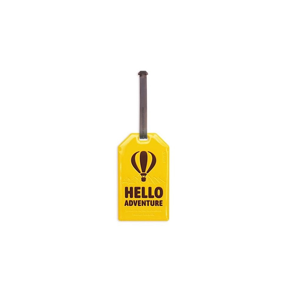 Etiquette de bagage Happy adventure - Jaune
