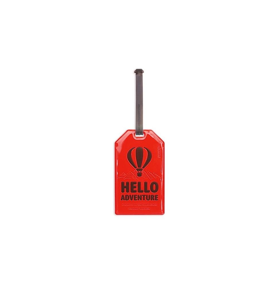 Etiquette de bagage Happy adventure - Rouge