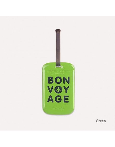 Etiquette de bagage - Bon voyage - Vert