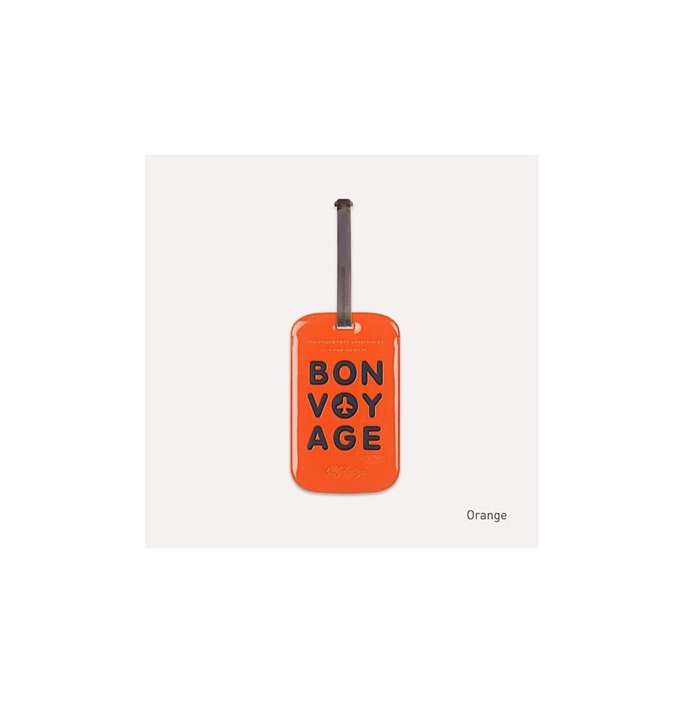 Etiquette de bagage - Bon voyage - Orange