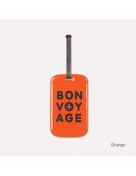Etiquette de bagage - Bon voyage - Orange