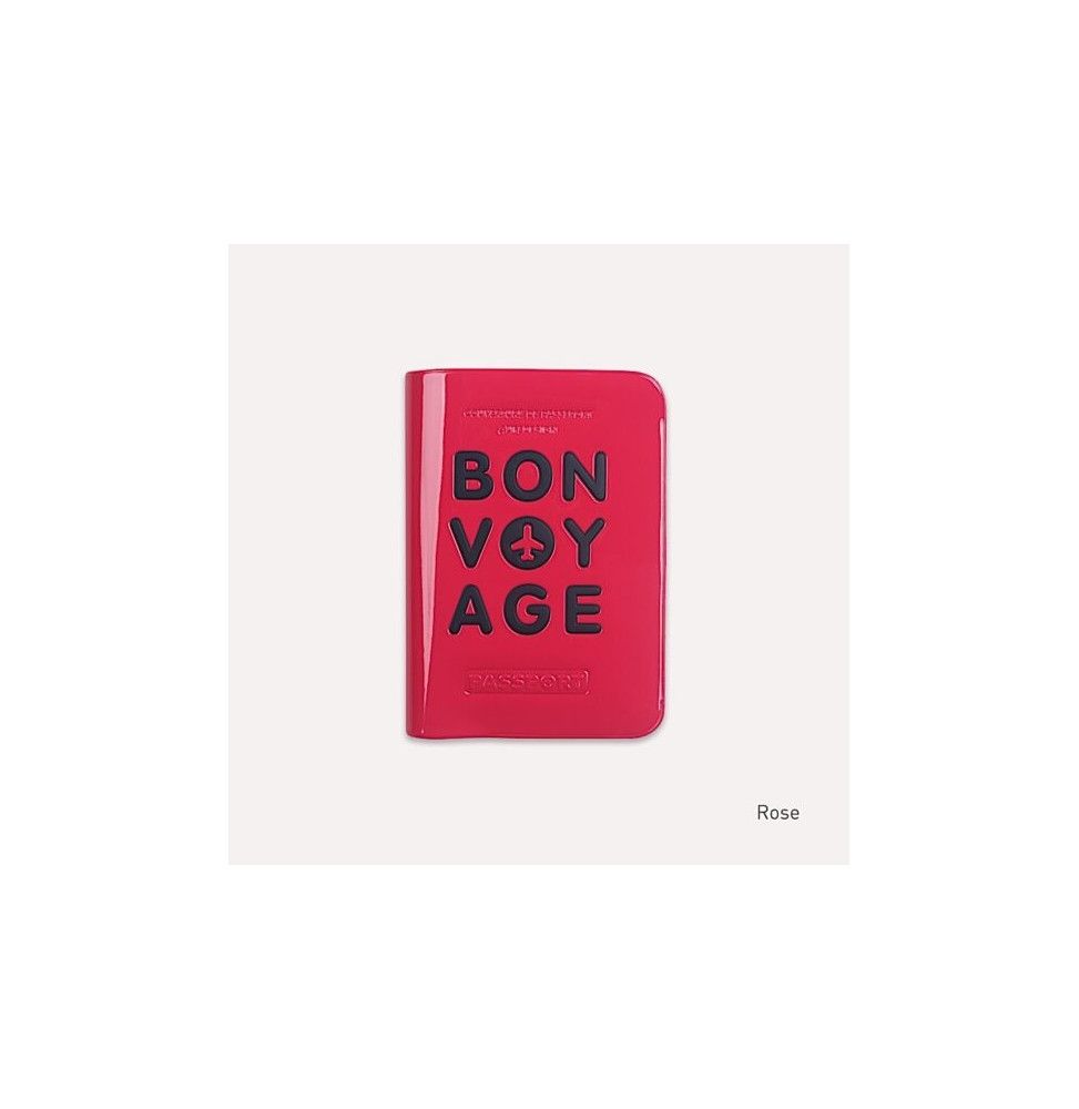 Porte passeport - Bon voyage - Rose