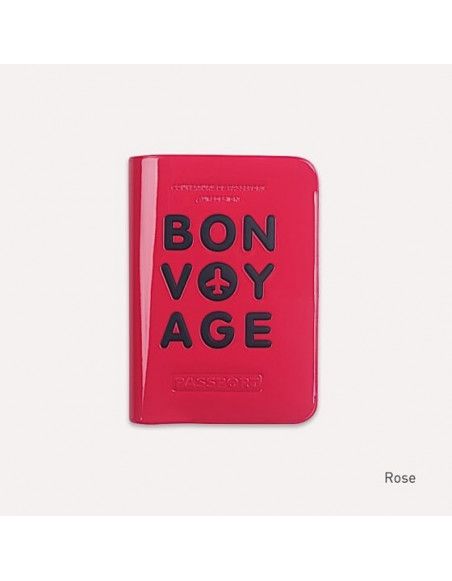 Porte passeport - Bon voyage - Rose