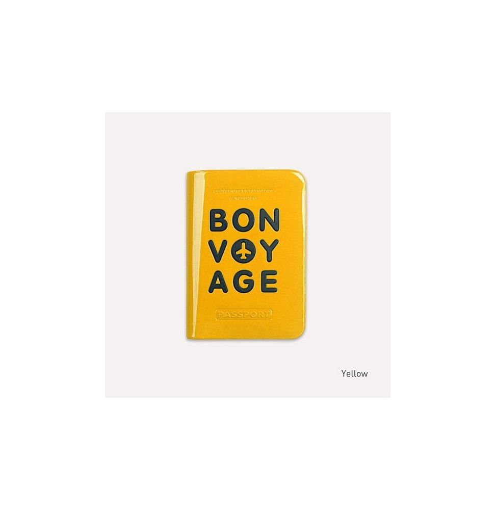 Porte passeport - Bon voyage - Jaune