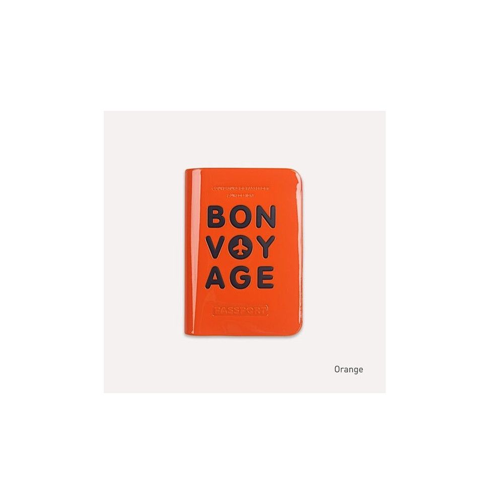 Porte passeport - Bon voyage - Orange