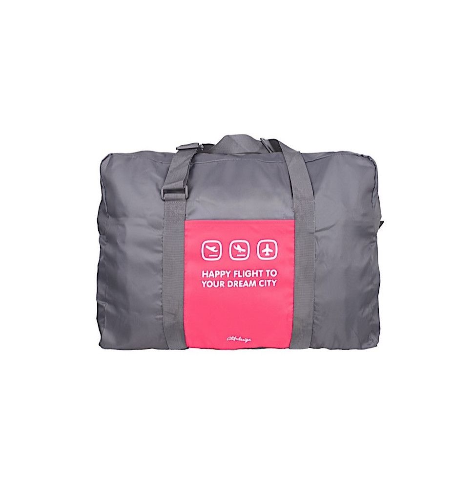 Sac de voyage 43 L - 55 x 40 x 20 cm - Gris et rose