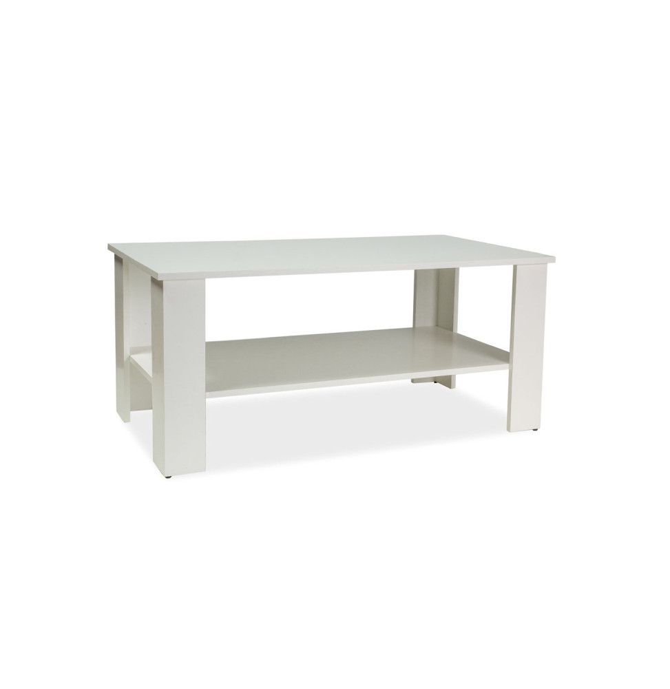 Table basse rectangulaire - 110 x 60 x 50 cm - Blanc