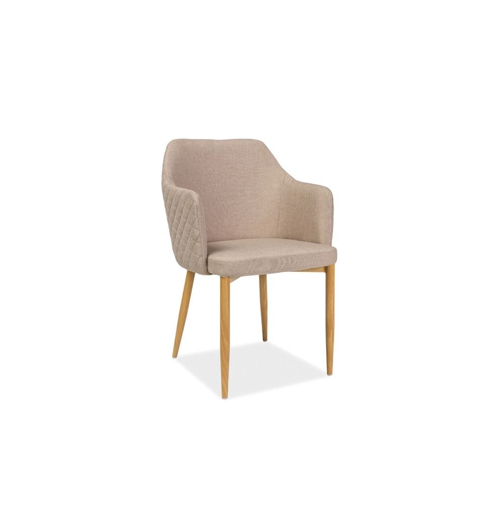 Chaise fauteuil en tissu - Astor - 46 x 46 x 84 cm - Beige