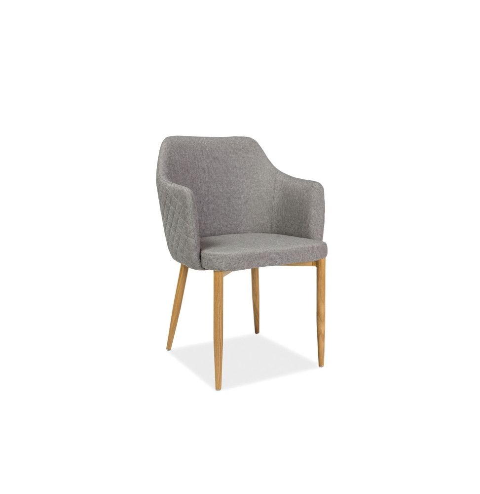 Chaise fauteuil en tissu - Astor - 46 x 46 x 84 cm - Gris