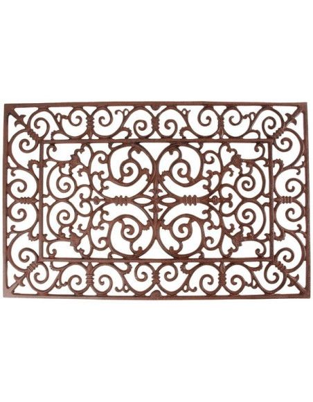 Paillasson rectangle en fonte - 73 x 46,5 cm - Marron