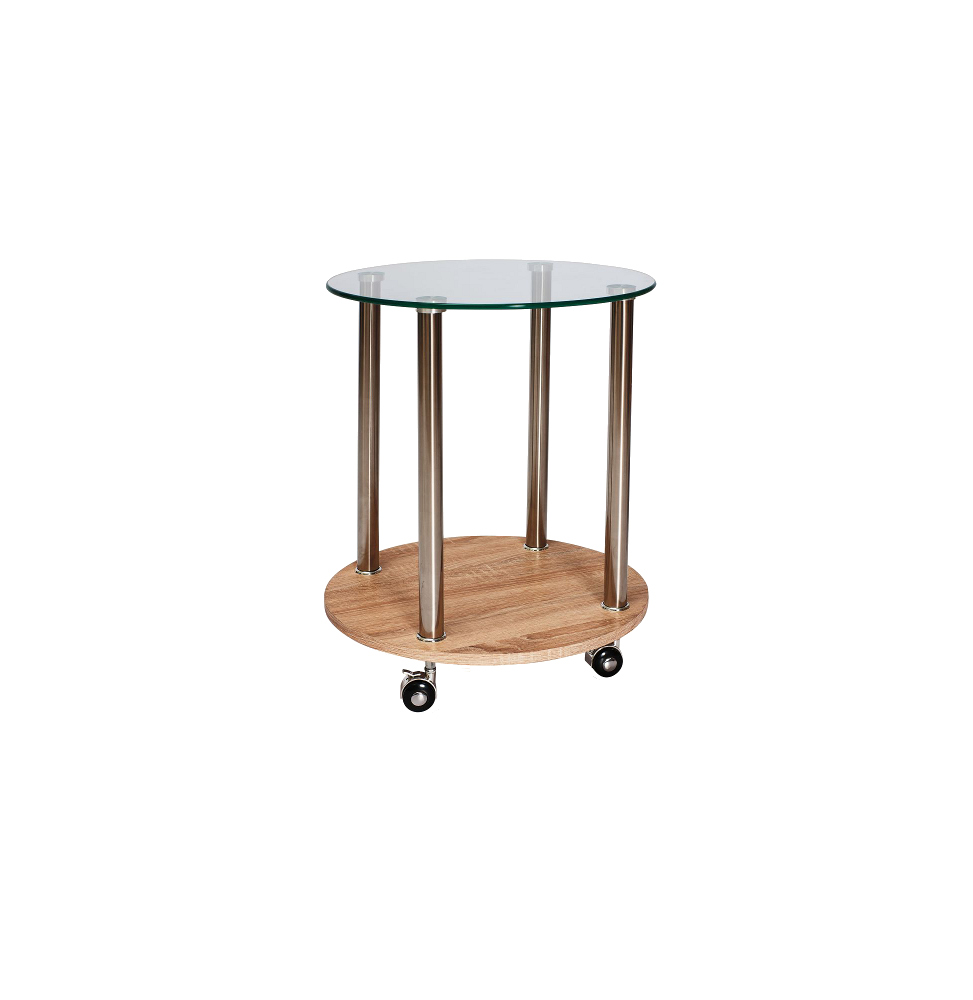 Table basse à roulettes - Carla - D 50 x H 55 cm