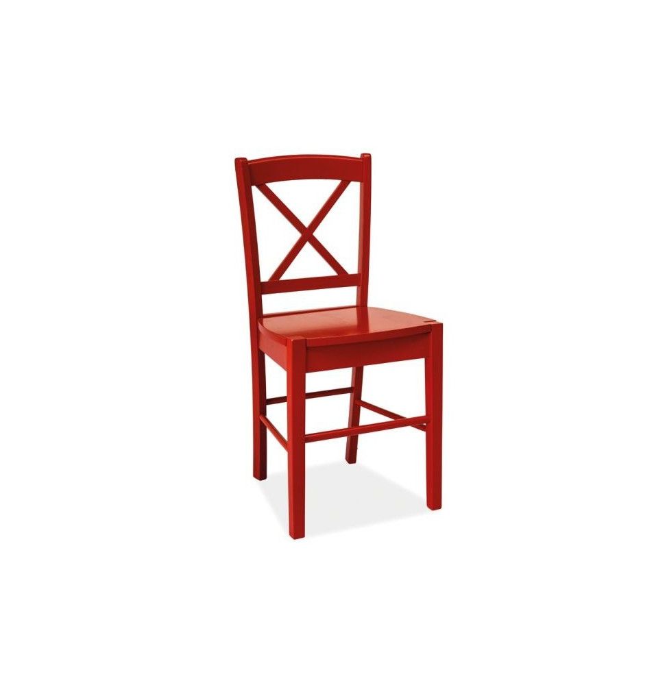 Chaise avec dossier en croix - 40 x 36 x 85 cm - Rouge