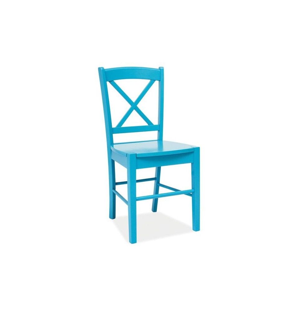 Chaise avec dossier en croix - 40 x 36 x 85 cm - Bleu