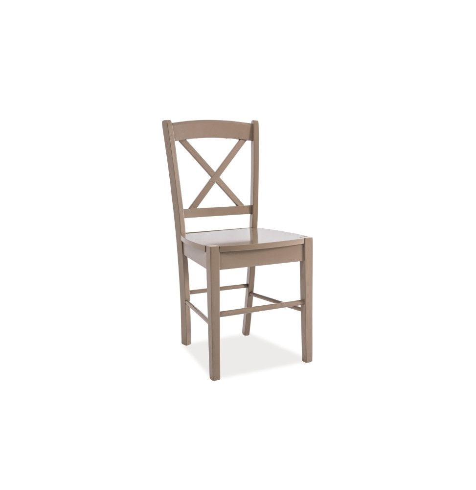 Chaise avec dossier en croix - 40 x 36 x 85 cm - Taupe