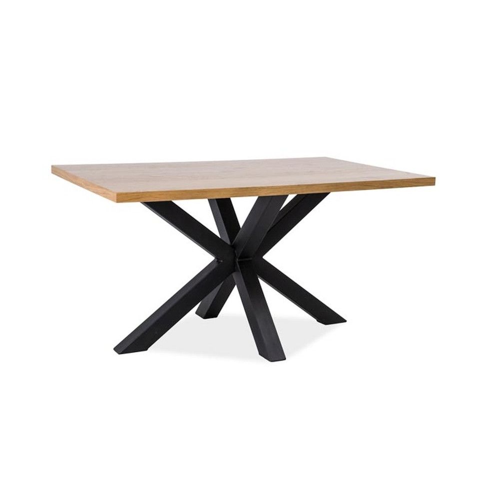 Table rectangulaire 8 personnes - Cross - 180 x 90 x 75 cm - Placage naturel