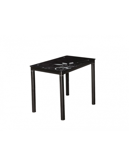 Table rectangulaire 6 personnes - Damar - 100 x 60 x 75 cm - Noir