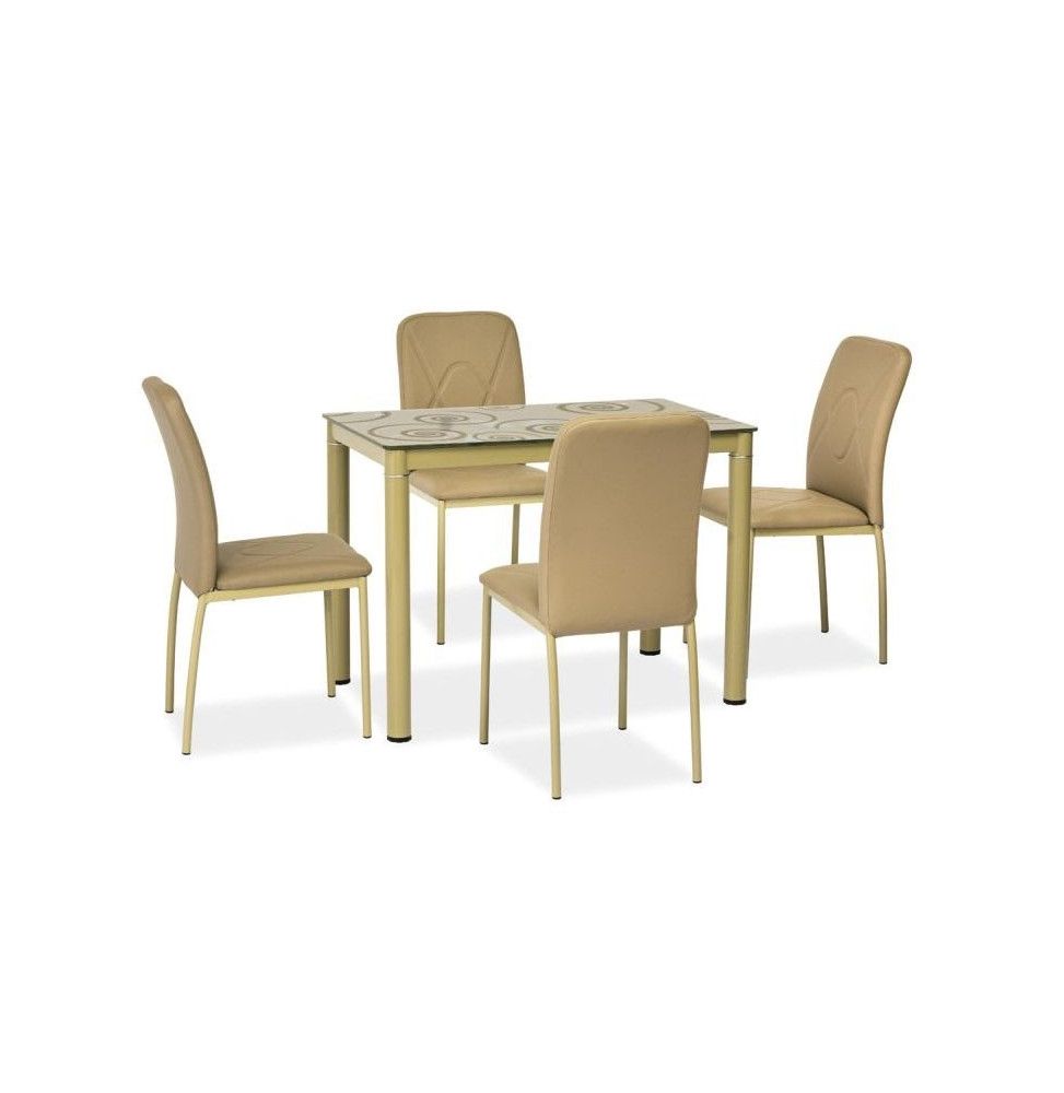 Table rectangulaire 6 personnes - Damar - 100 x 60 x 75 cm - Taupe