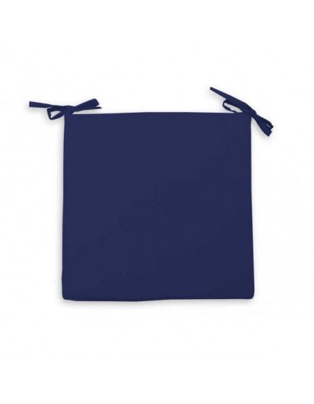 Galette de chaise imperméabilisée - L 40 x l 40 x 5 cm - Bleu