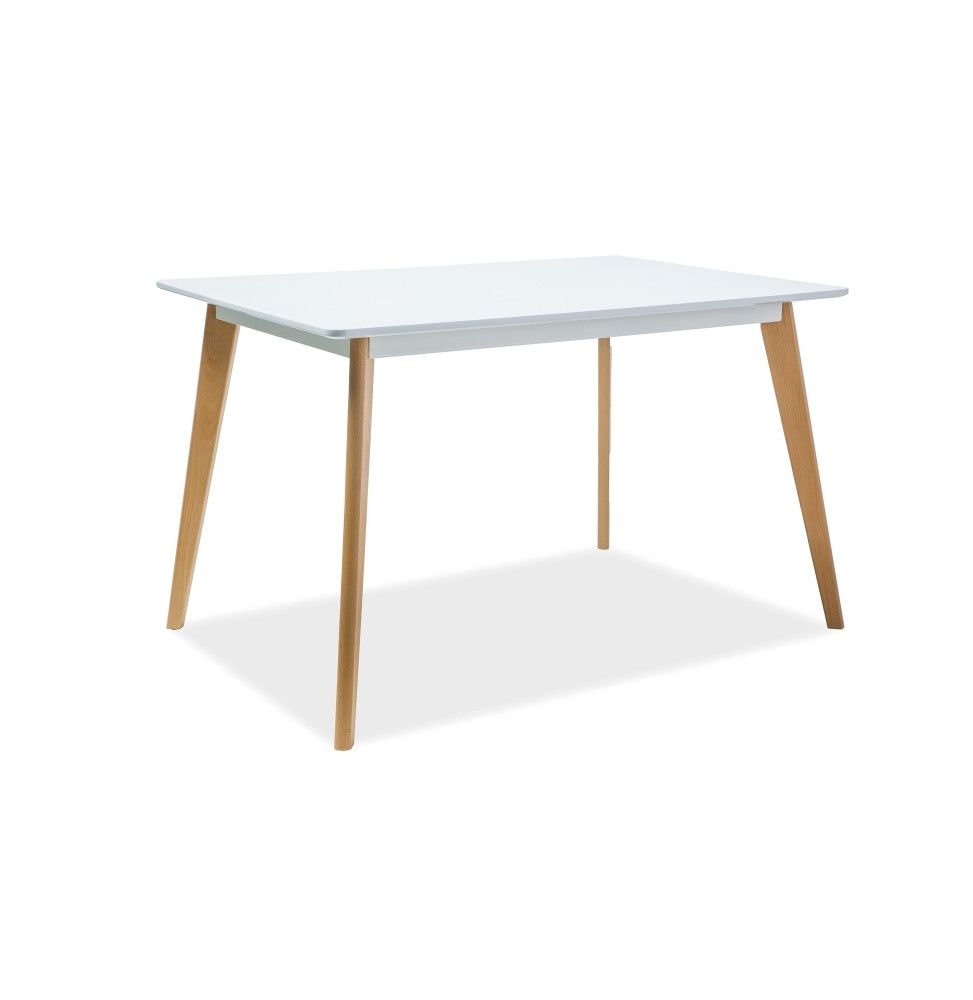 Table rectangulaire 6 personnes - Declan I - 120 x 80 x 75 cm - MDF et hêtre