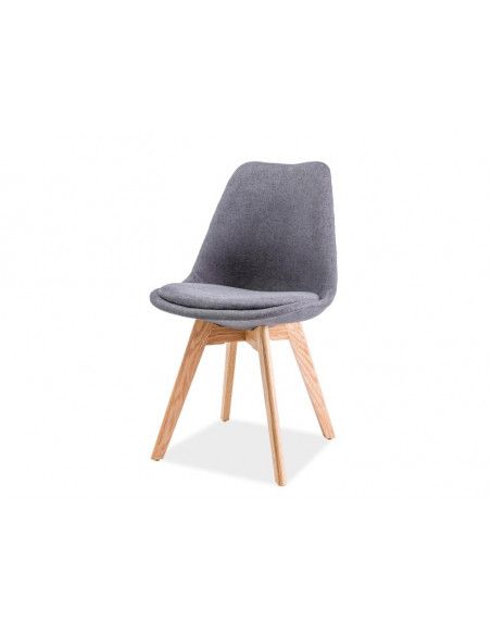Chaise scandinave - 50 x 40 x 83 cm - Bois de chêne - Gris