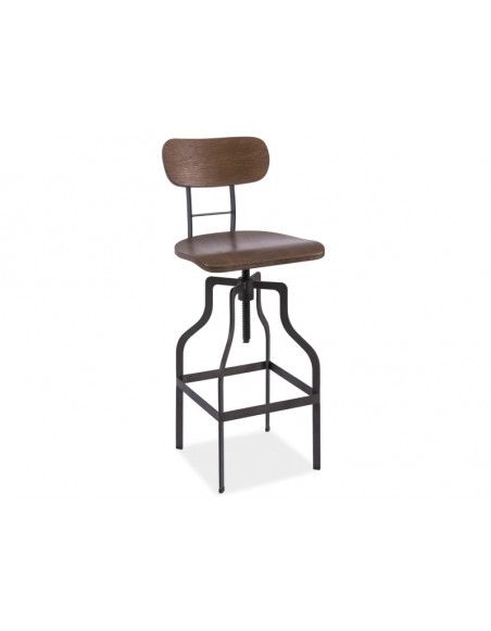 Chaise de bar réglable - Drop - 42 x 35 x 89 cm - Bois - Marron