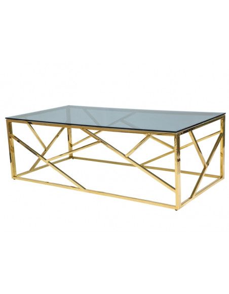 Table basse graphique - Escada - 120 x 60 x 40 cm - Doré