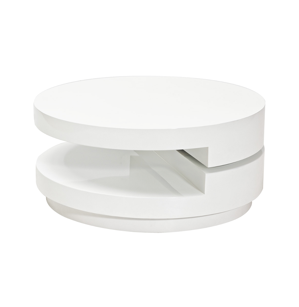 Table basse design - Fabiola - D 80 x H 37 cm - Blanc
