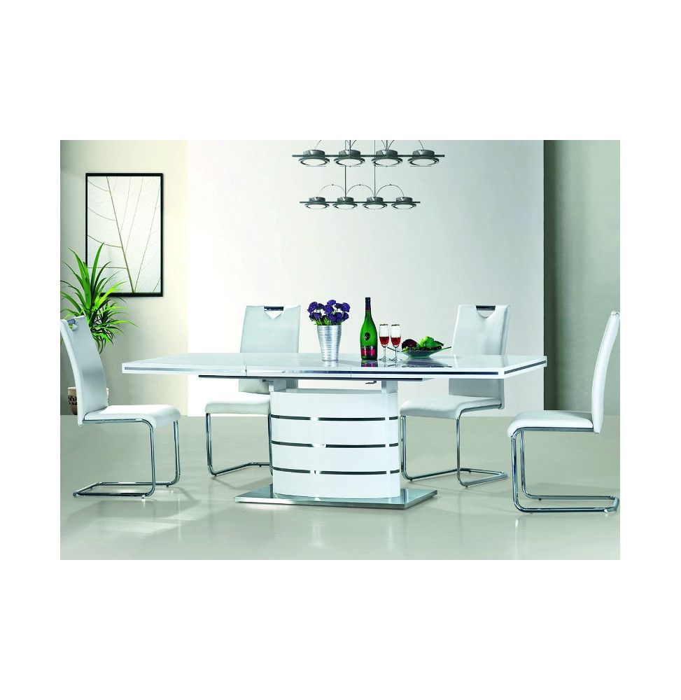 Table extensible 10 personnes - Fano - 160-220 x 90 x 77 cm - Gris