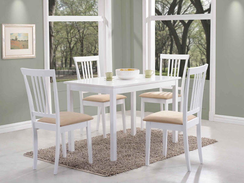 Table rectangulaire 4 personnes - Fiord - 80 x 60 x 74 cm - Blanc