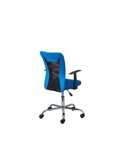 Chaise de bureau à roulettes Donny - l 48 x P 55 x H 89-99 cm - Bleu