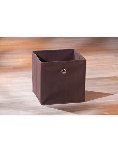 Boîte de rangement en tissu - l 32 x P 32 x H 32 cm - Marron