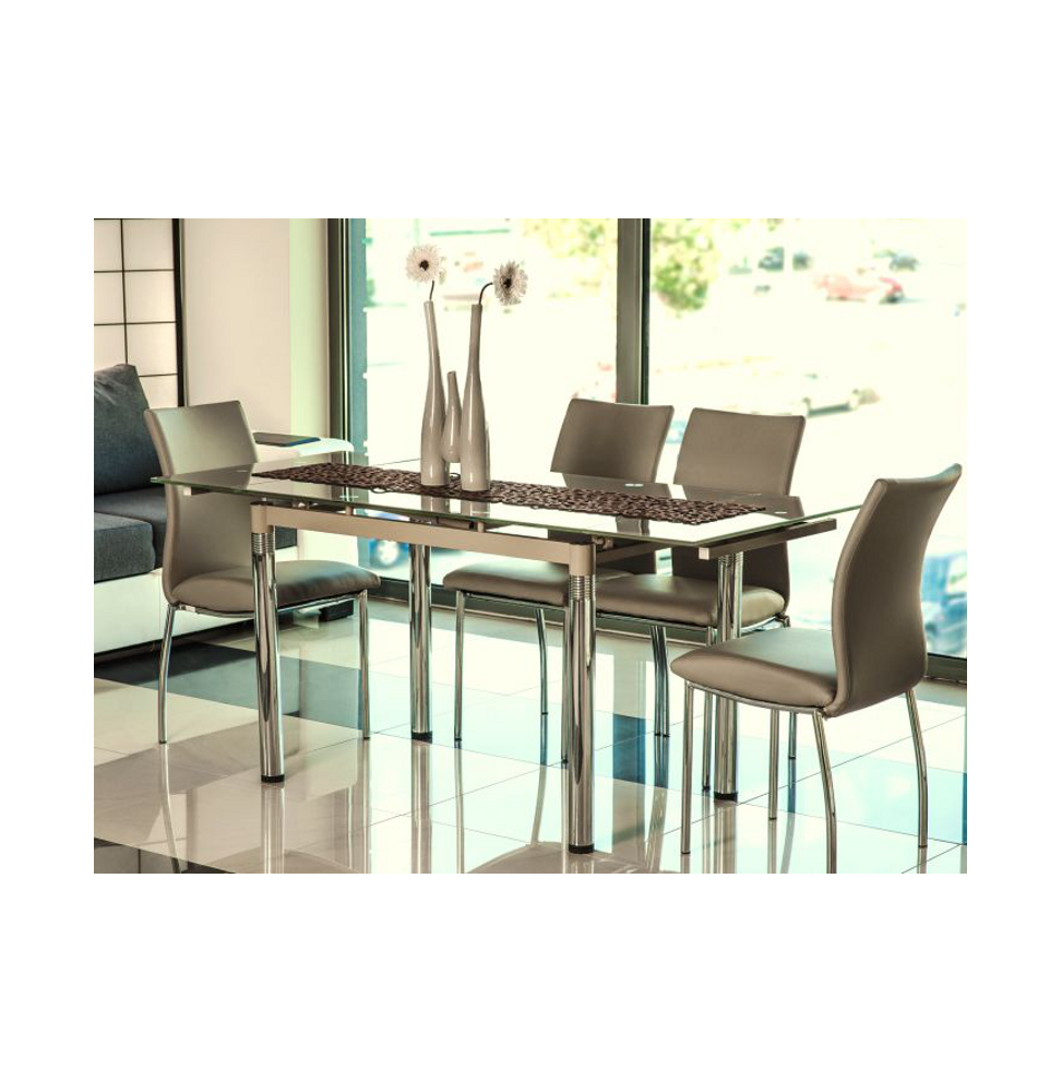 Table extensible 8 personnes - GD018 - 110-170 x 74 x 75 cm - Taupe