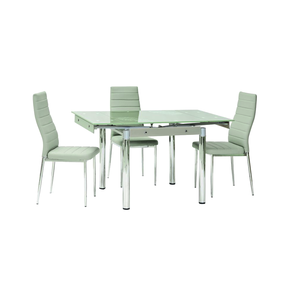 Table extensible 6 personnes - GD082 - 80-131 x 80 x 75 cm - Blanc