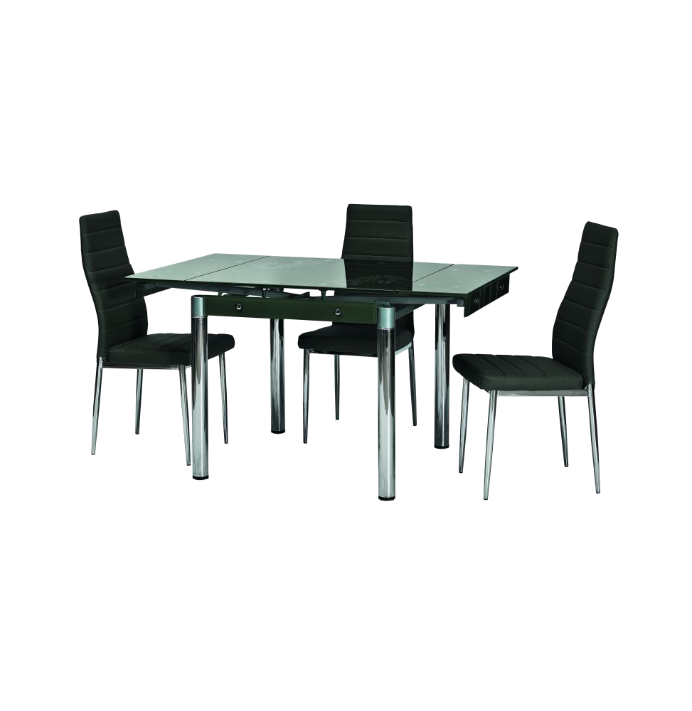 Table extensible 6 personnes - GD082 - 80-131 x 80 x 75 cm - Noir