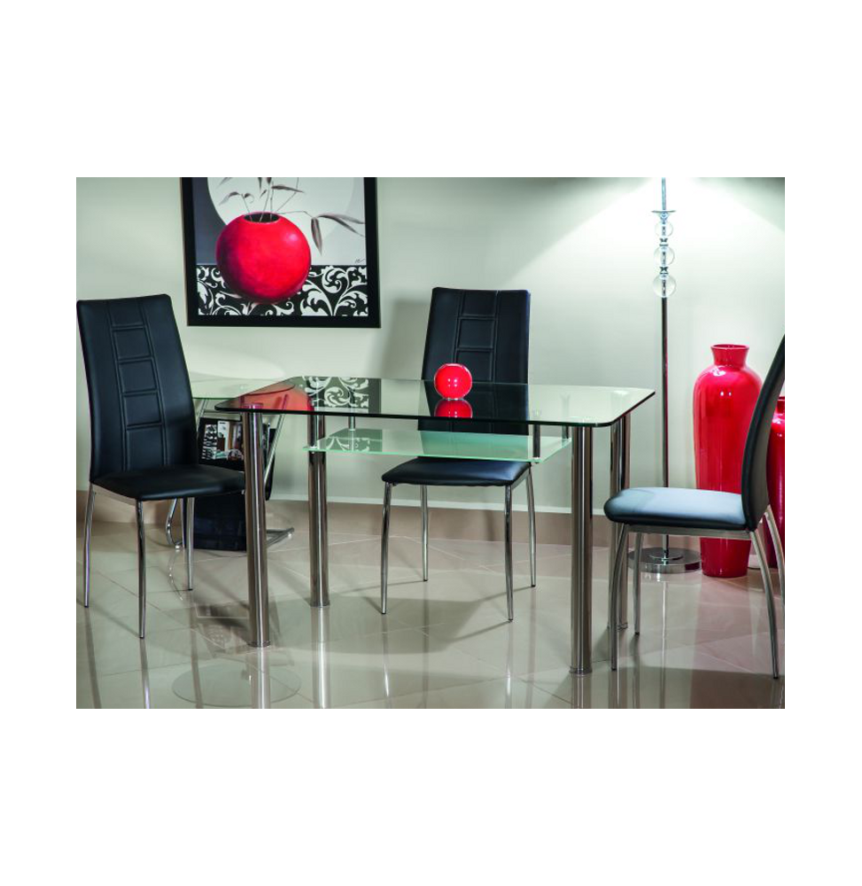Table 6 personnes - Hektor - 120 x 70 x 75 cm - Verre trempé