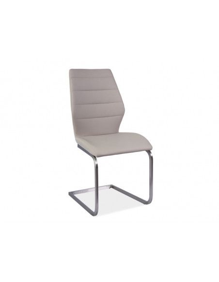 Chaise en cuir PVC - Kevin - 45 x 42 x 95 cm - Taupe