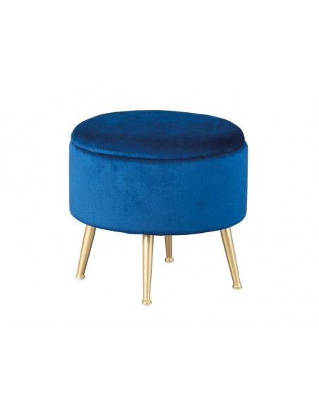 Tabouret Willandra avec espace de rangement - l 41 x P 41 x H 38 cm - Bleu