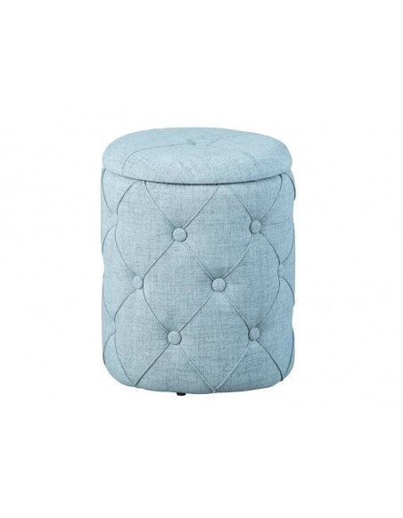 Tabouret capitonné Yapak avec espace de rangement - l 34 x P 34 x H 40 cm - Gris
