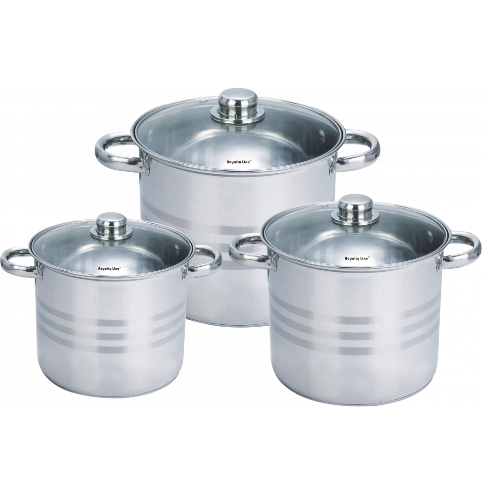Set de 3 faitouts en inox - Gris