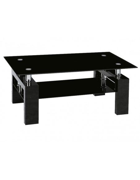 Table basse double niveau - Lisa II - 110 x 60 x 55 cm - Noir