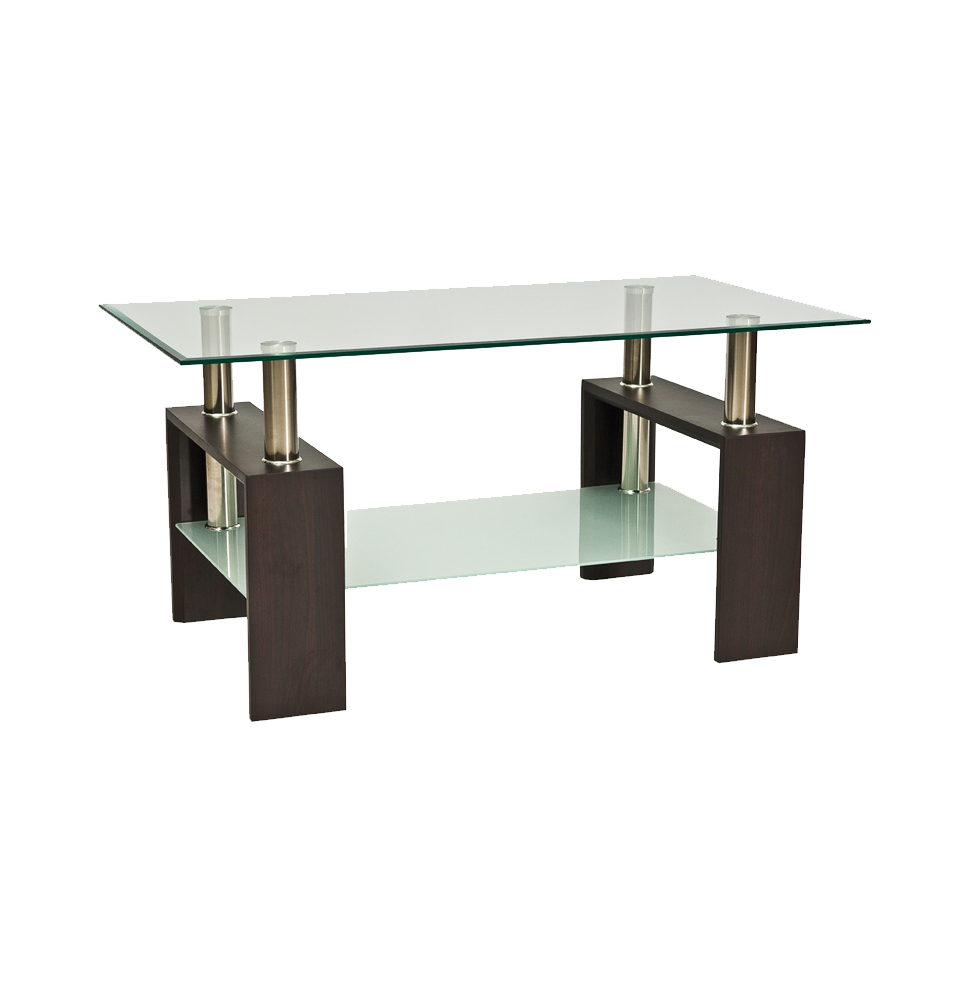 Table basse double niveau - Lisa II - 110 x 60 x 55 cm - Couleur wengé