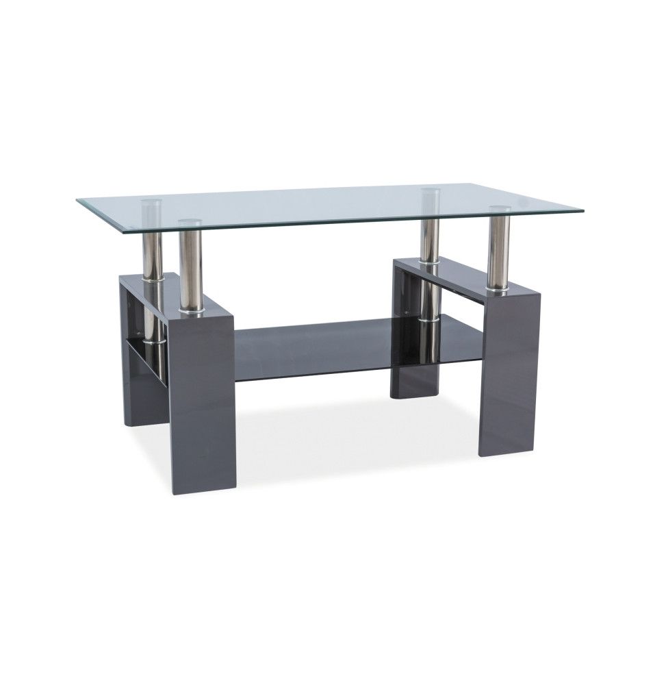 Table basse double niveau - Lisa III - 110 x 60 x 60 cm - Gris laqué
