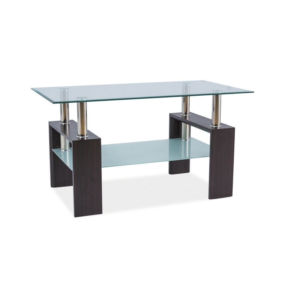Table basse double niveau - Lisa III - 110 x 60 x 60 cm - Couleur wengé
