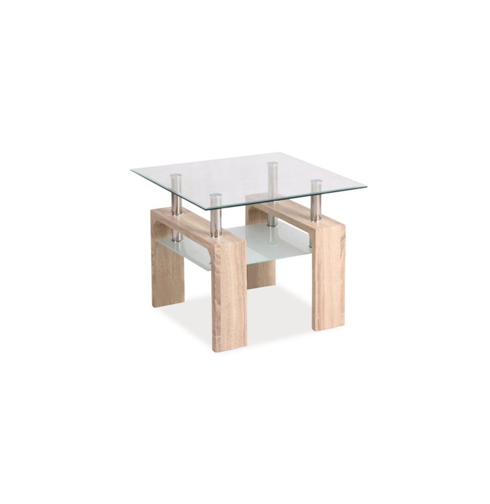 Table basse d'appoint - Lisa D - 60 x 60 x 55 cm - Couleur chêne sonoma