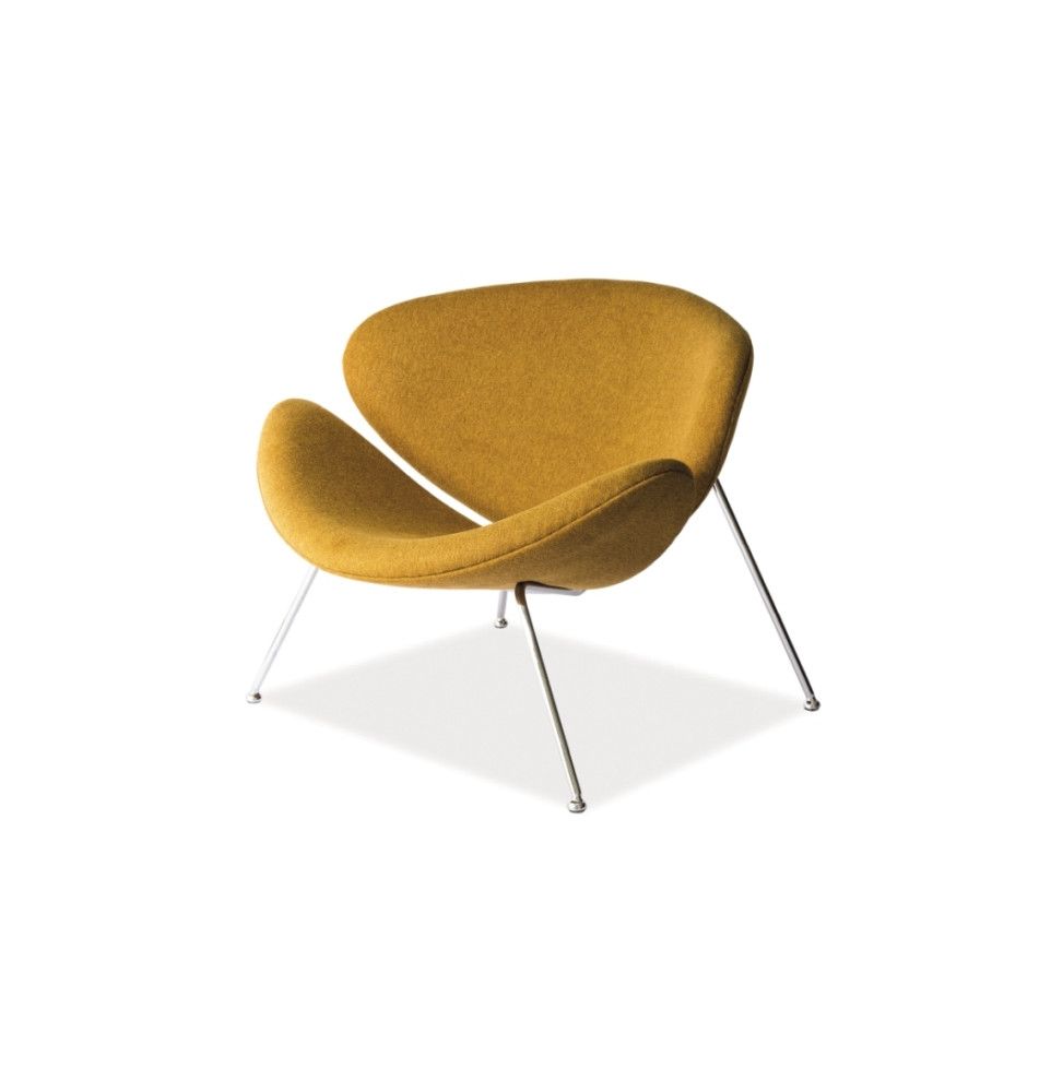Fauteuil tendance - Major - 84 x 49 x 72 cm - Jaune moutarde